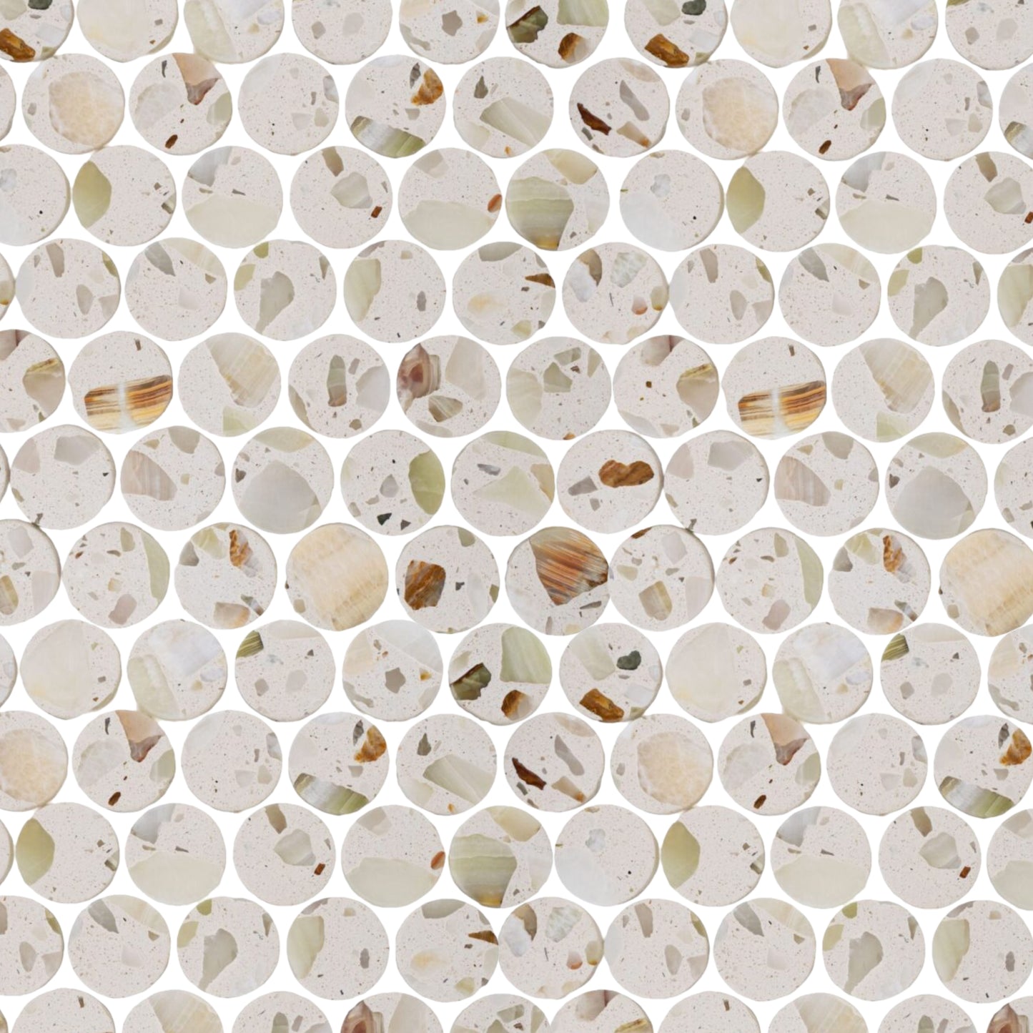 Terrazzo Living | 2" Penny Terrazzo Mosaic Floor & Wall Tile