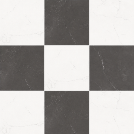 Sophia Checkerboard | 12"x12" Porcelain Marble Look Floor & Wall Tile