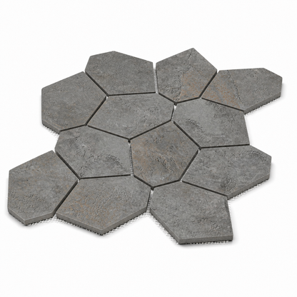 Bergen | 12"x12" Porcelain Leaves Mosaic Tile