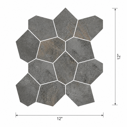 Bergen | 12"x12" Porcelain Leaves Mosaic Tile