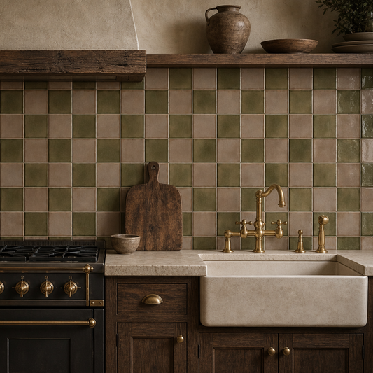 Bohemian Checker | 4"x4" Porcelain Checkerboard Wall Tile