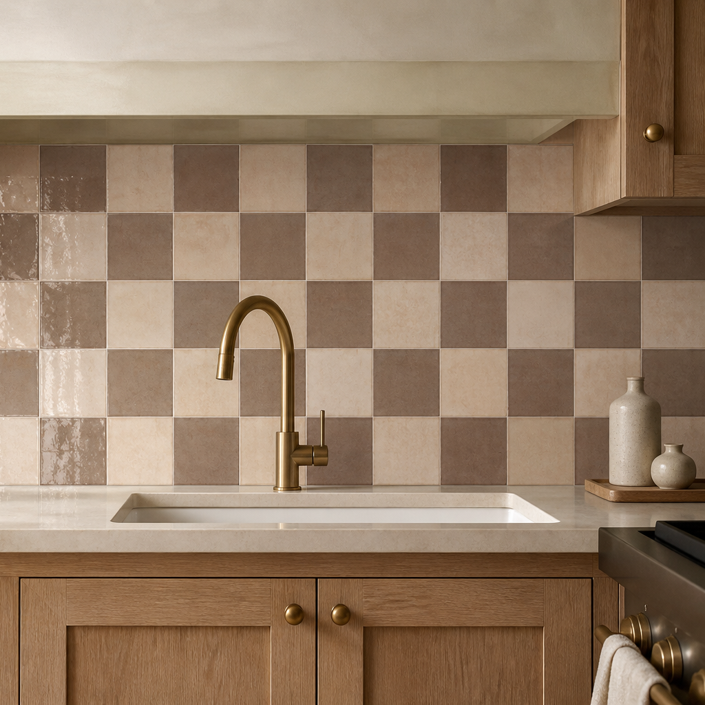 Bohemian Checker | 4"x4" Porcelain Checkerboard Wall Tile