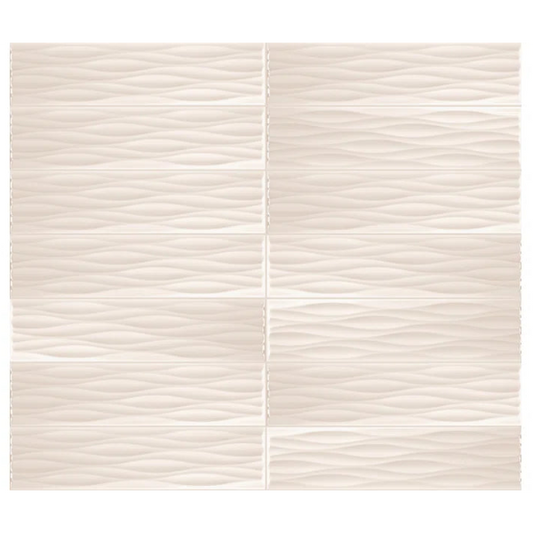 Kreative Studio | 4"x16" Porcelain Ripple Deco Wall Tile