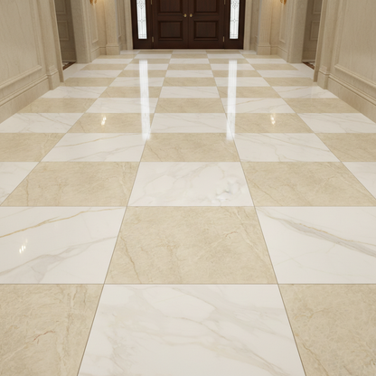 Precious Checkerboard | 24"x24" Marble Look Floor & Wall Tile