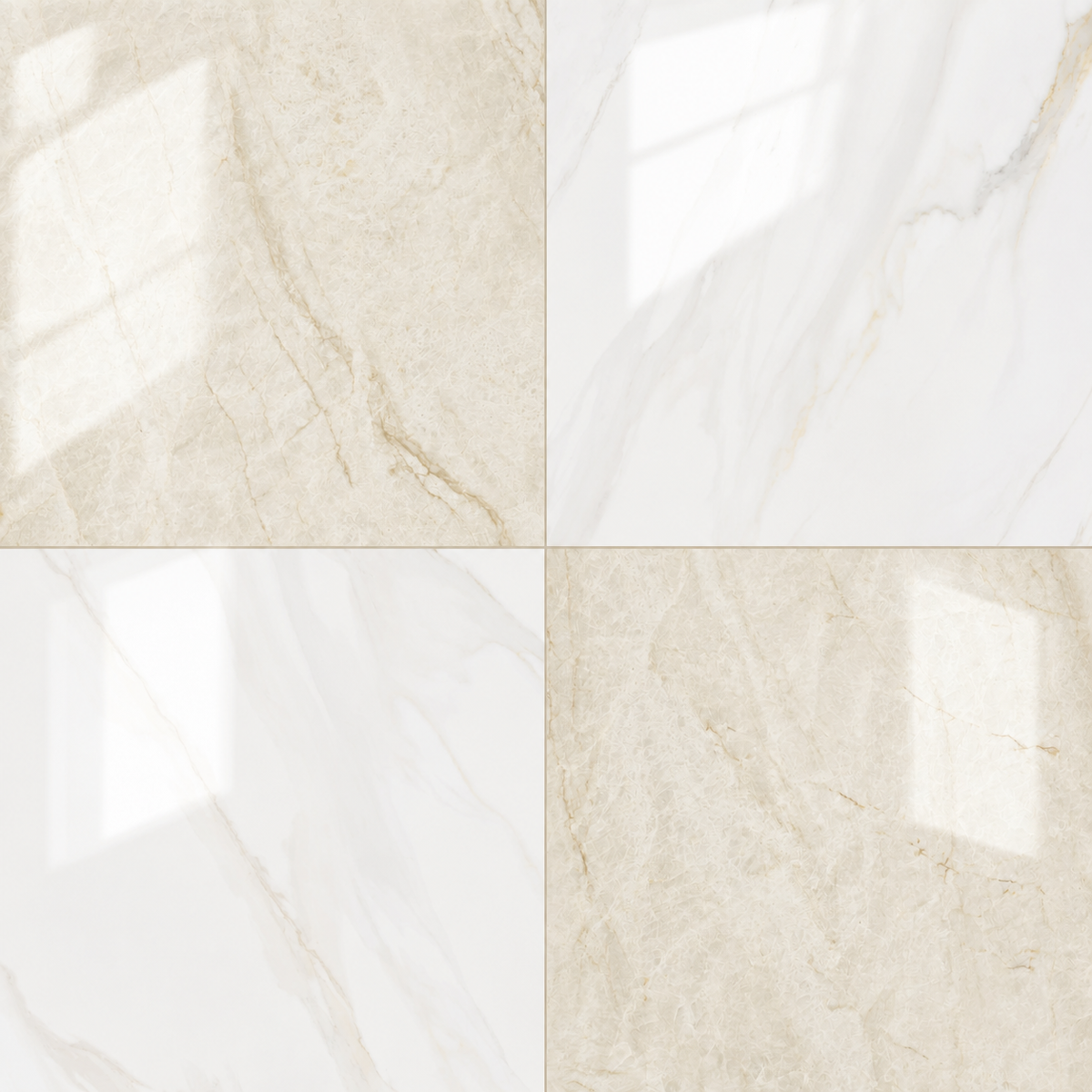 Precious Checkerboard | 24"x24" Marble Look Floor & Wall Tile