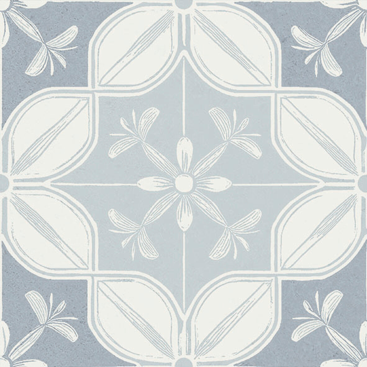 Flora Moda | 6"x6" Senda Porcelain Encaustic Look Floor & Wall Tile