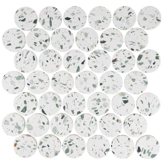 SS-TZPAQTRMS1P | Terrazzo Living 2" Penny (Palm Speckle) - SAMPLE
