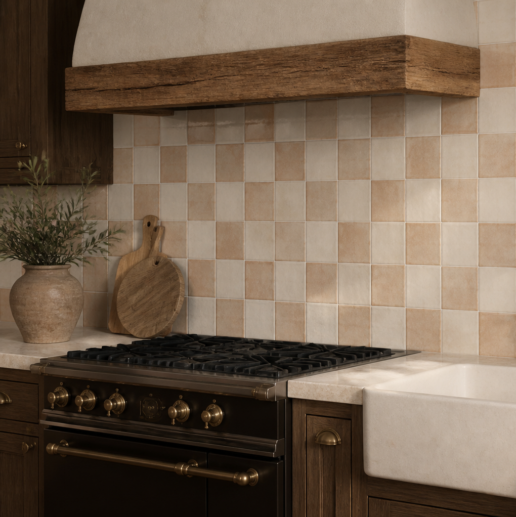 Bohemian Checker | 4"x4" Porcelain Checkerboard Wall Tile