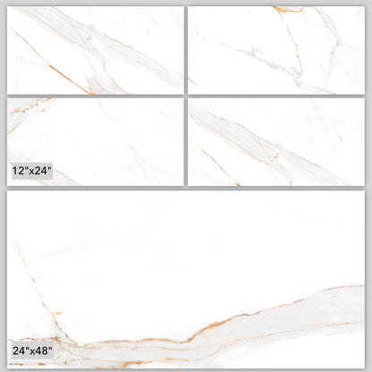 Regal Carrara Gold | 12"x24" Porcelain Marble Look Floor & Wall Tile