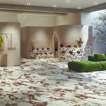 Marmi de Rosso | 12"x24" Marble Look Porcelain Floor & Wall Tile