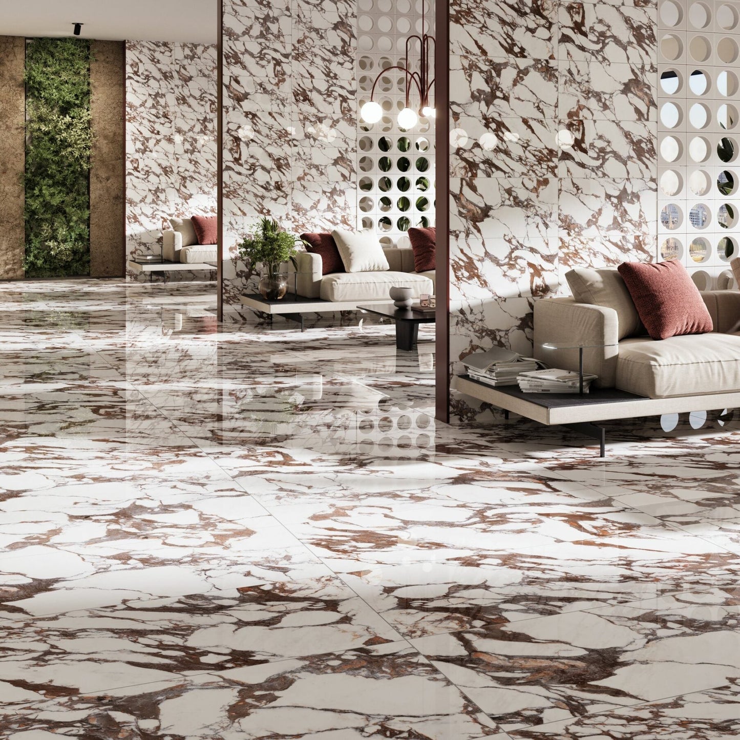 Marmi de Rosso | 12"x24" Marble Look Porcelain Floor & Wall Tile