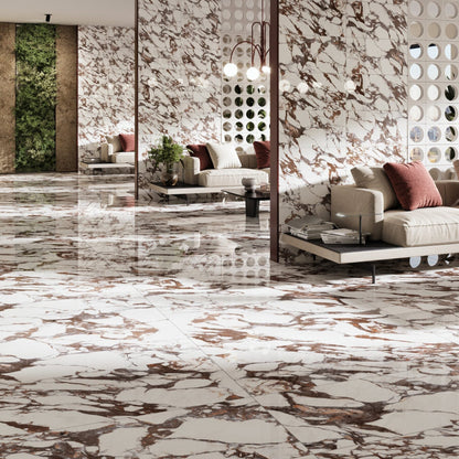 Marmi de Rosso | 12"x24" Marble Look Porcelain Floor & Wall Tile