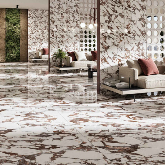Marmi de Rosso | 12"x24" Marble Look Porcelain Floor & Wall Tile