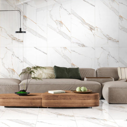 Regal Carrara Gold | 12"x24" Porcelain Marble Look Floor & Wall Tile