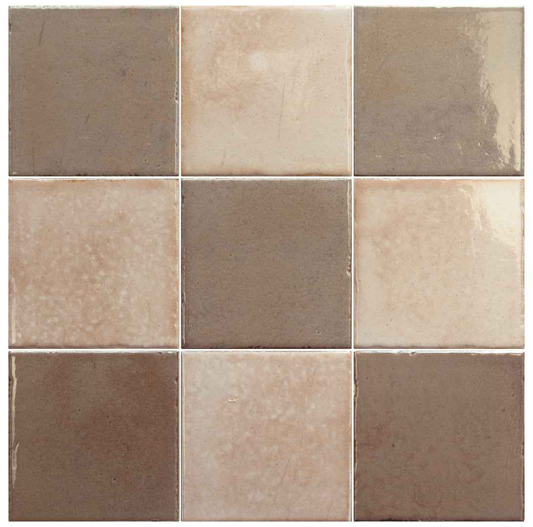SS-32330-32332 | Bohemian Checker 4"x4" (Peachy Beachy/Mink) - SAMPLE