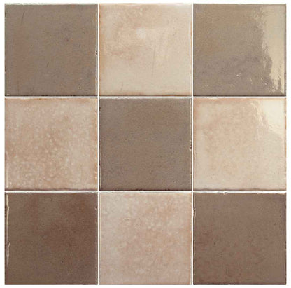SS-32330-32332 | Bohemian Checker 4"x4" (Peachy Beachy/Mink) - SAMPLE