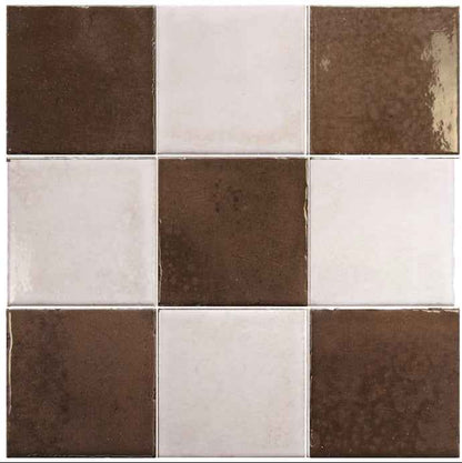 SS-32331-32333 | Bohemian Checker 4"x4" (Warm Cotton/Coffee Quartz) - SAMPLE
