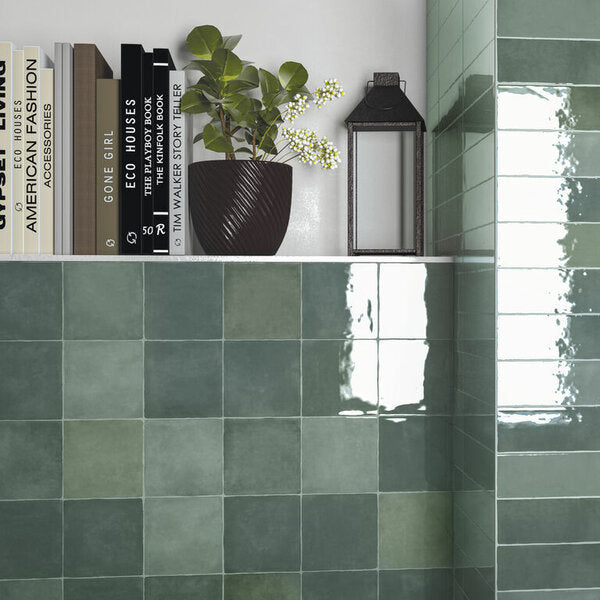 Moos Zellige | 5"x5" Ceramic Zellige Wall Tile