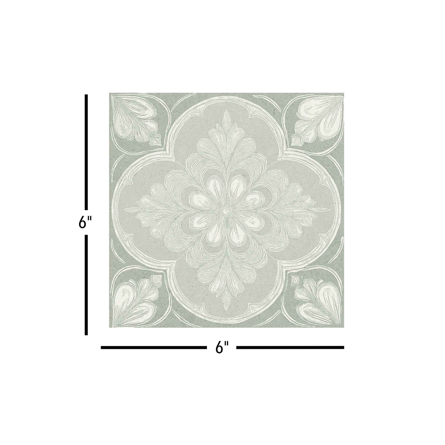 Flora Moda | 6"x6" Siena Porcelain Encaustic Look Floor & Wall Tile