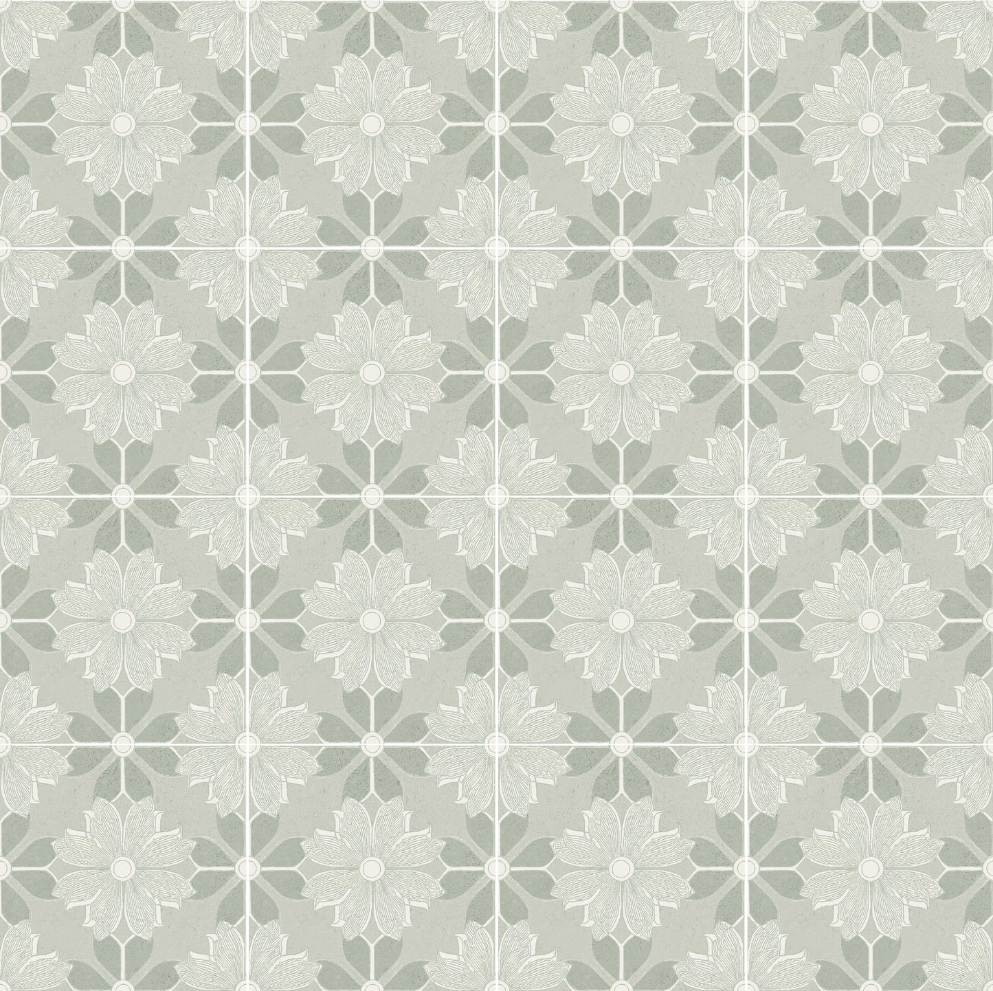 Flora Moda | 6"x6" Serena Porcelain Encaustic Look Floor & Wall Tile