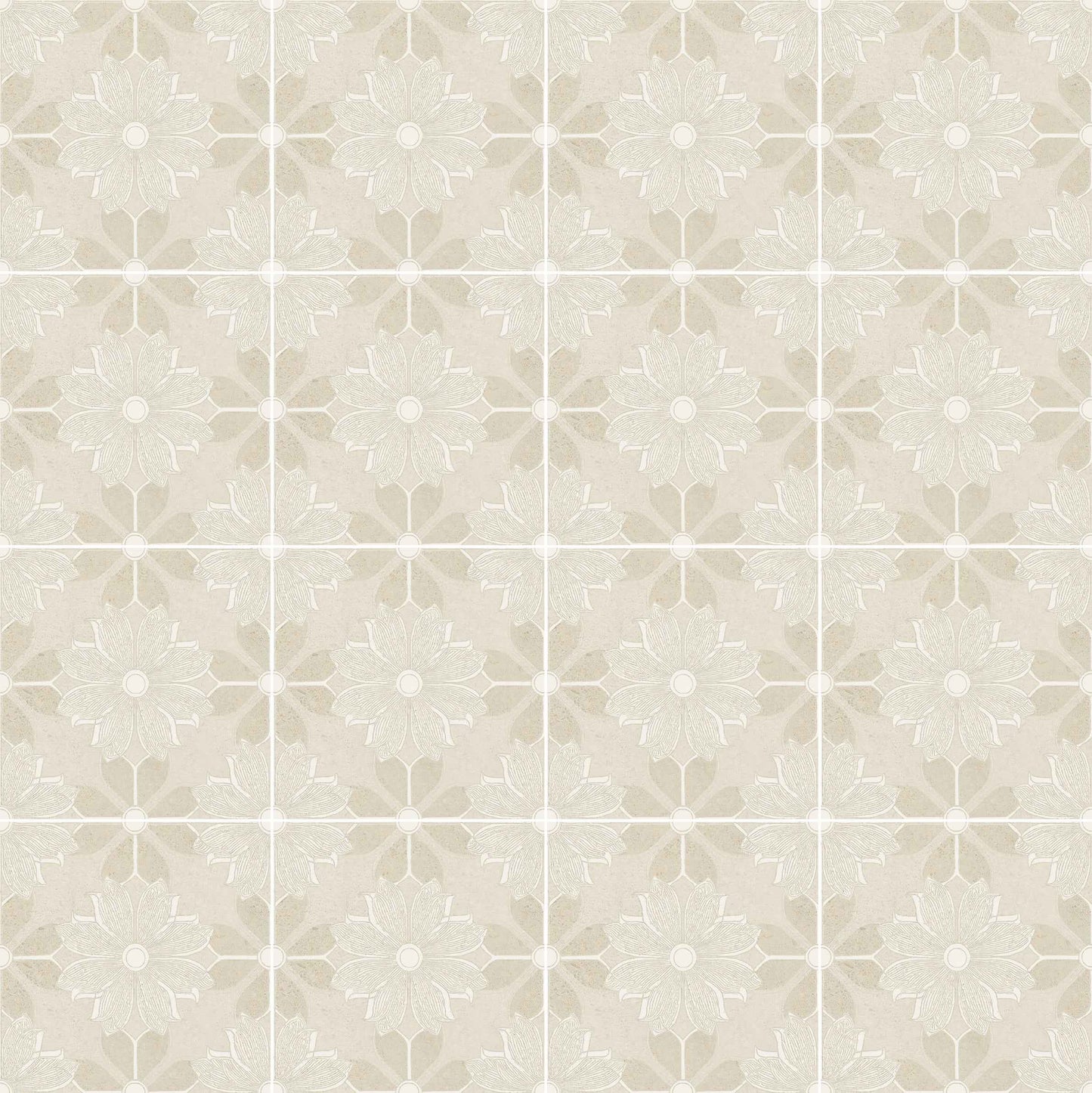 Flora Moda | 6"x6" Serena Porcelain Encaustic Look Floor & Wall Tile