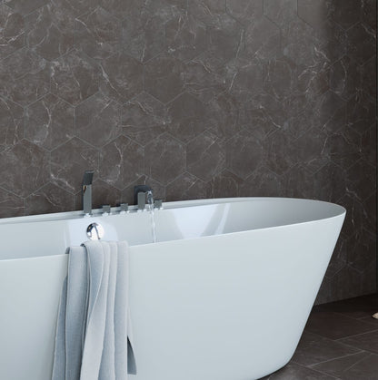 Sophia Hexagons | 8"x9" Porcelain Marble Look Floor & Wall Tile