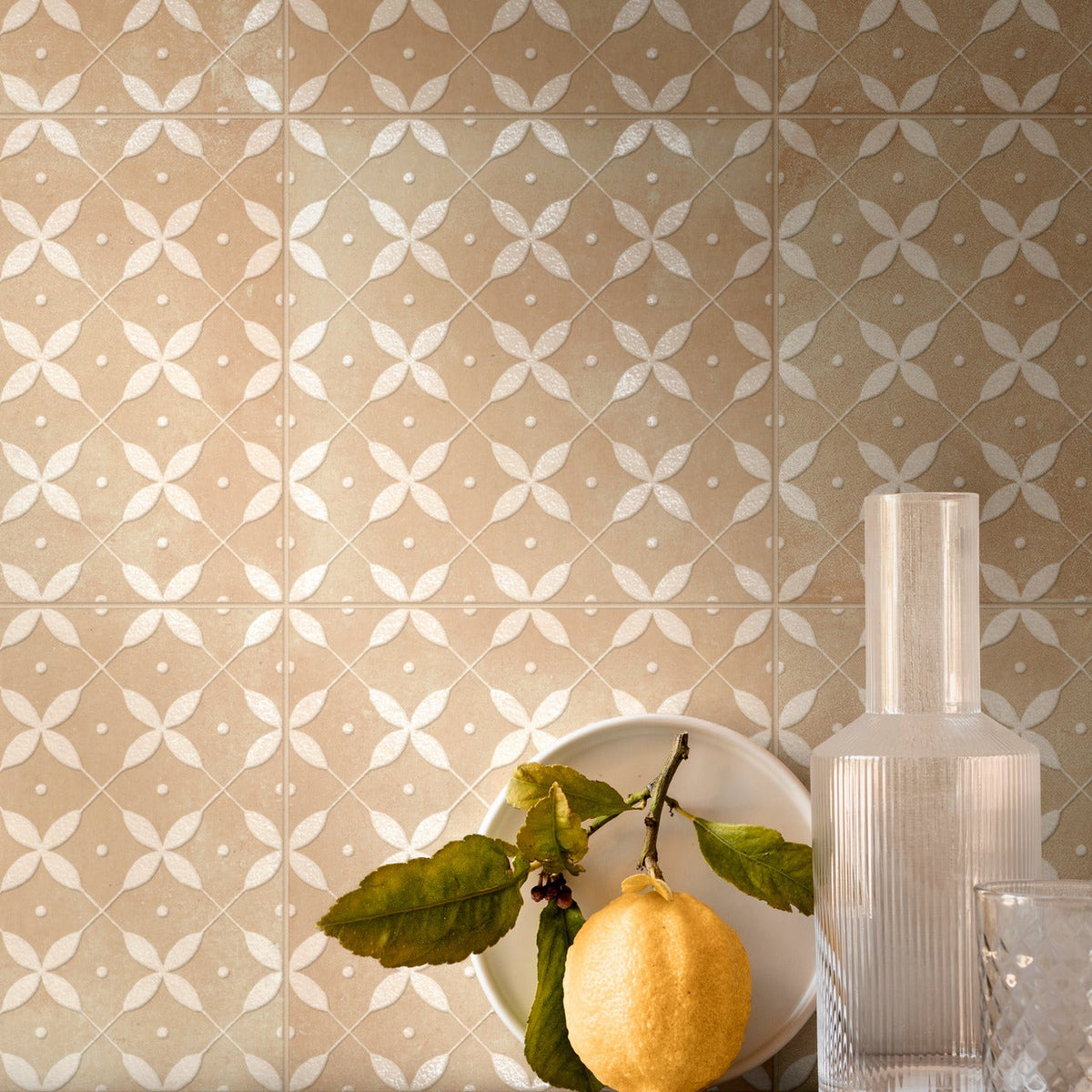 Amaras | 8"x8" Porcelain Zucchero Deco Floor & Wall Tile