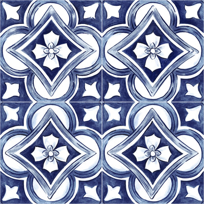 Amaras | 8"x8" Maiolica Deco Floor & Wall Tile