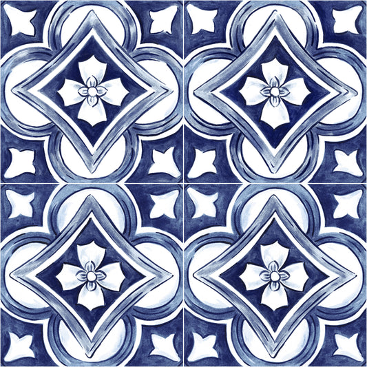 Amaras | 8"x8" Maiolica Deco Floor & Wall Tile