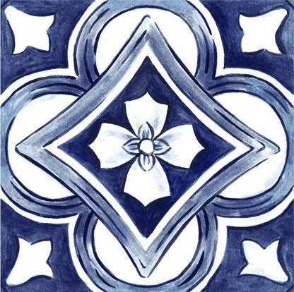 Amaras | 8"x8" Maiolica Deco Floor & Wall Tile