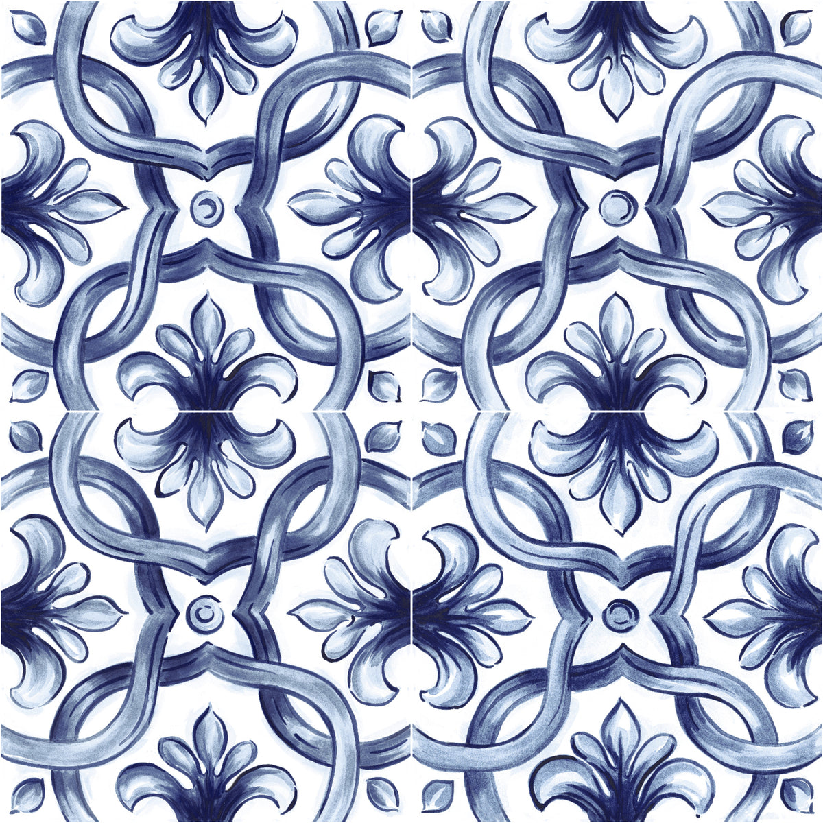 Amaras | 8"x8" Maiolica Deco Floor & Wall Tile