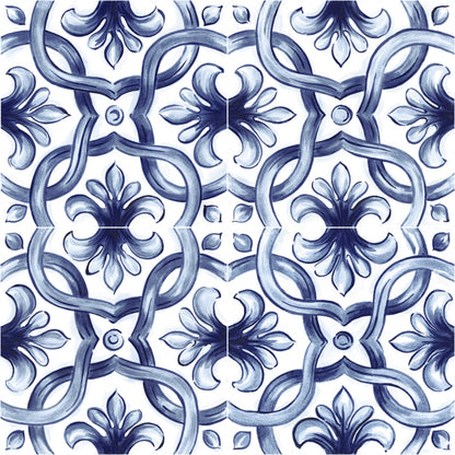 Amaras | 8"x8" Maiolica Deco Floor & Wall Tile