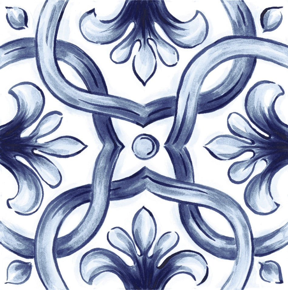 Amaras | 8"x8" Maiolica Deco Floor & Wall Tile