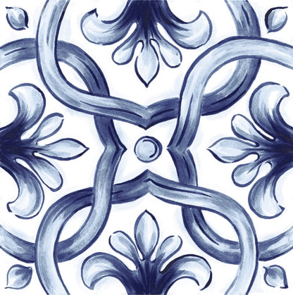 Amaras | 8"x8" Maiolica Deco Floor & Wall Tile