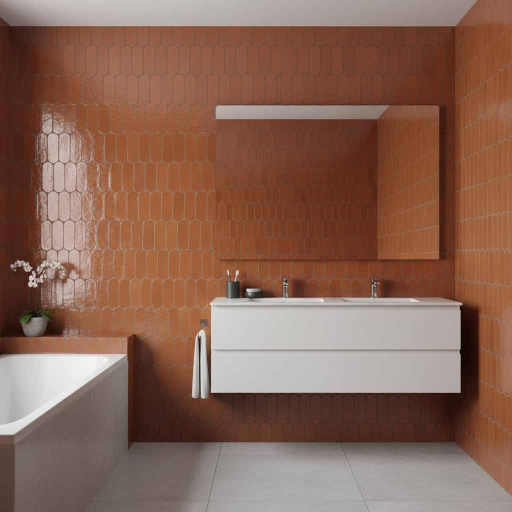 Zellige Moderne | 2"x6" Oval Terracotta Wall Tile