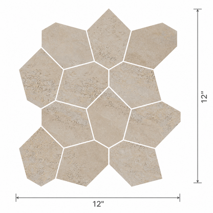 Bergen | 12"x12" Porcelain Leaves Mosaic Tile