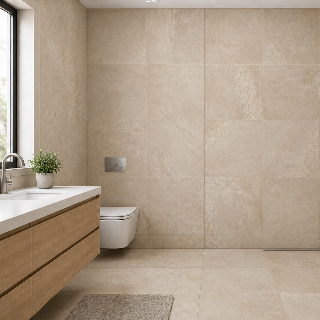 Bergen 24"x24" Porcelain Stone Look Floor & Wall Tile