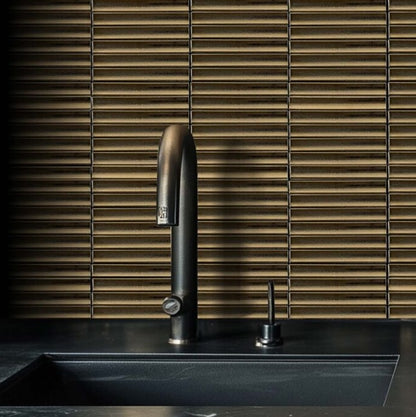 Stramus | 1"x6" Metallic Porcelain Mosaic Wall Tile