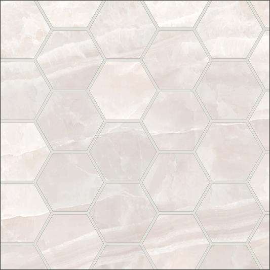 Italian Onyx | 3" Hexagon Porcelain Mosaic Wall & Floor Tile