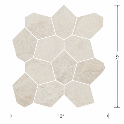 Bergen | 12"x12" Porcelain Leaves Mosaic Tile