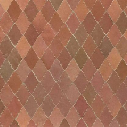 Hand Crafted Zellige | 10.5"x10" Terracotta Papillon Deco Mosaic Tile