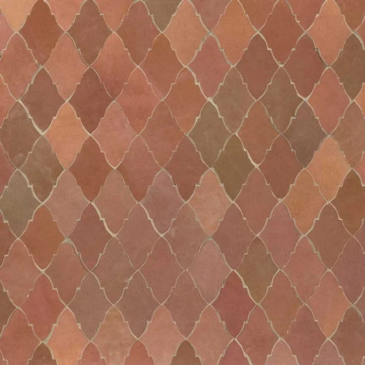 Hand Crafted Zellige | 10.5"x10" Terracotta Papillon Deco Mosaic Tile