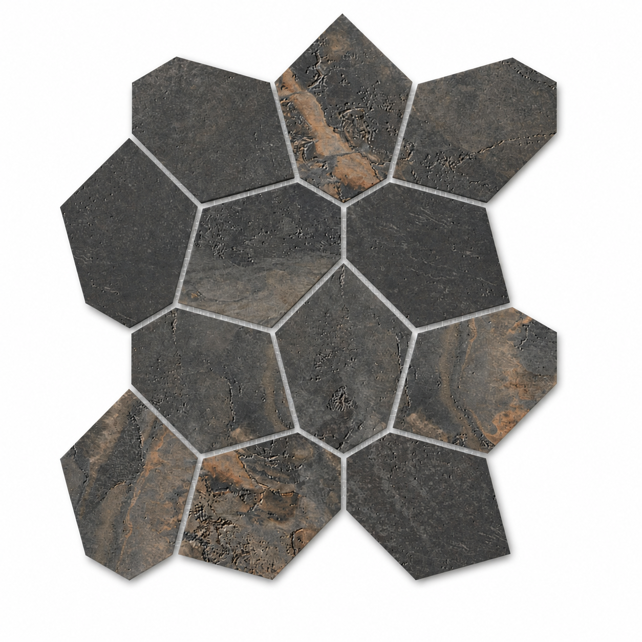 Bergen | 12"x12" Porcelain Leaves Mosaic Tile