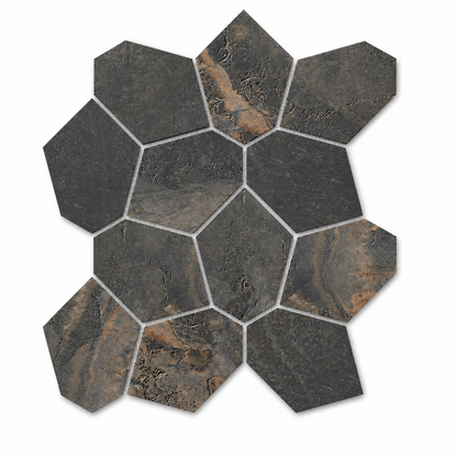 Bergen | 12"x12" Porcelain Leaves Mosaic Tile