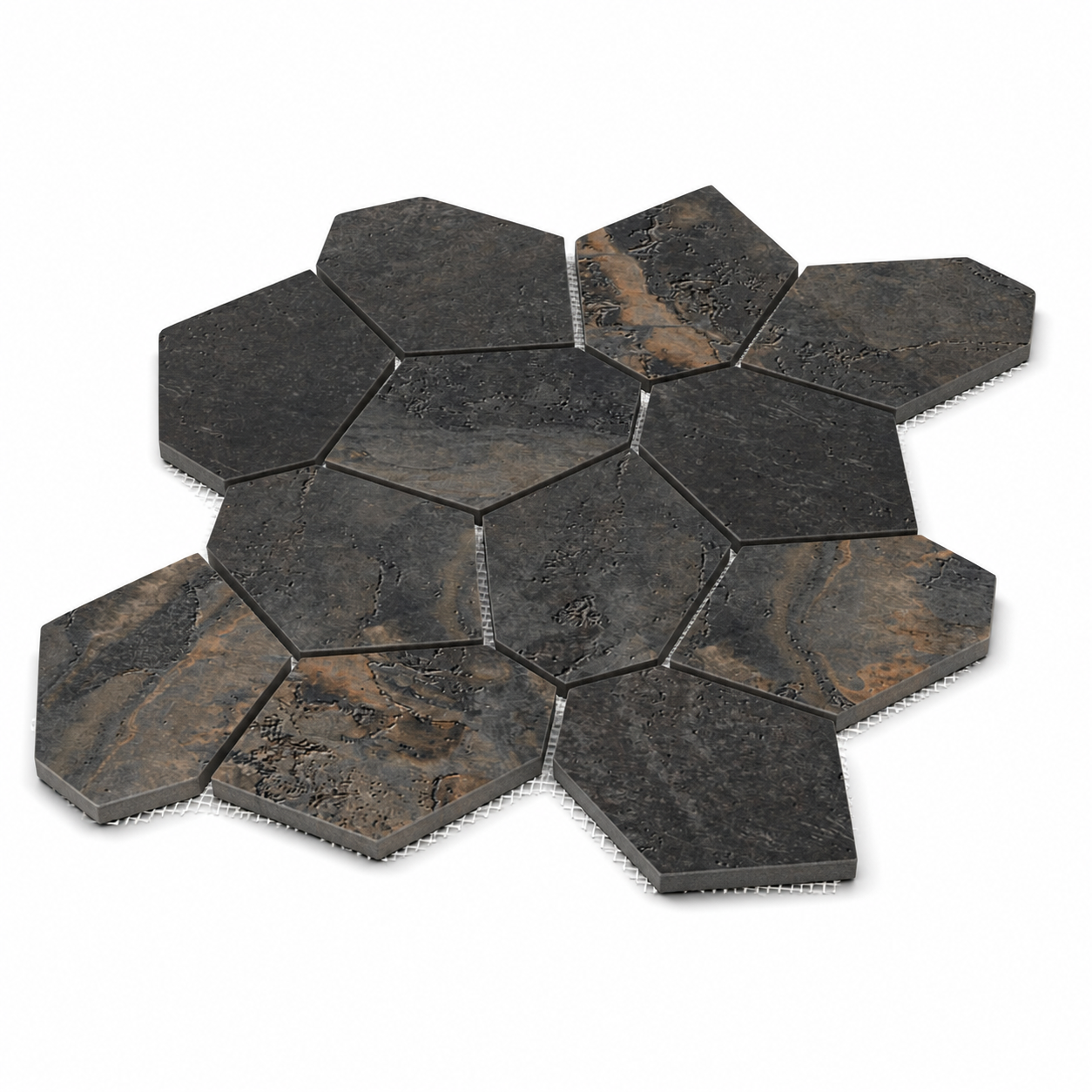 Bergen | 12"x12" Porcelain Leaves Mosaic Tile