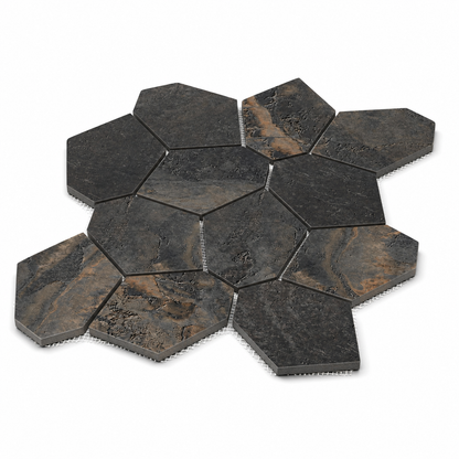 Bergen | 12"x12" Porcelain Leaves Mosaic Tile