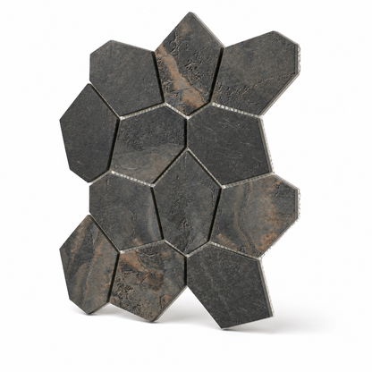 Bergen | 12"x12" Porcelain Leaves Mosaic Tile