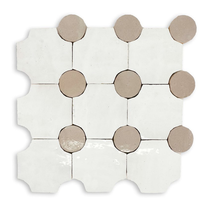 Hand Crafted Zellige | 12"x12" Tapis Terracotta Mosaic Tile