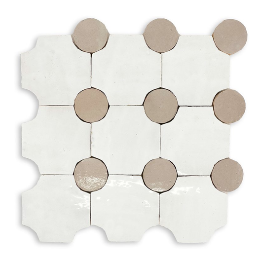 Hand Crafted Zellige | 12"x12" Tapis Terracotta Mosaic Tile