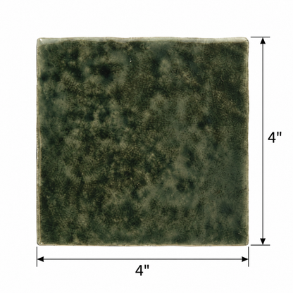 Meora | 4"x4" Ceramic Handmade Look Crackle Wall Tile